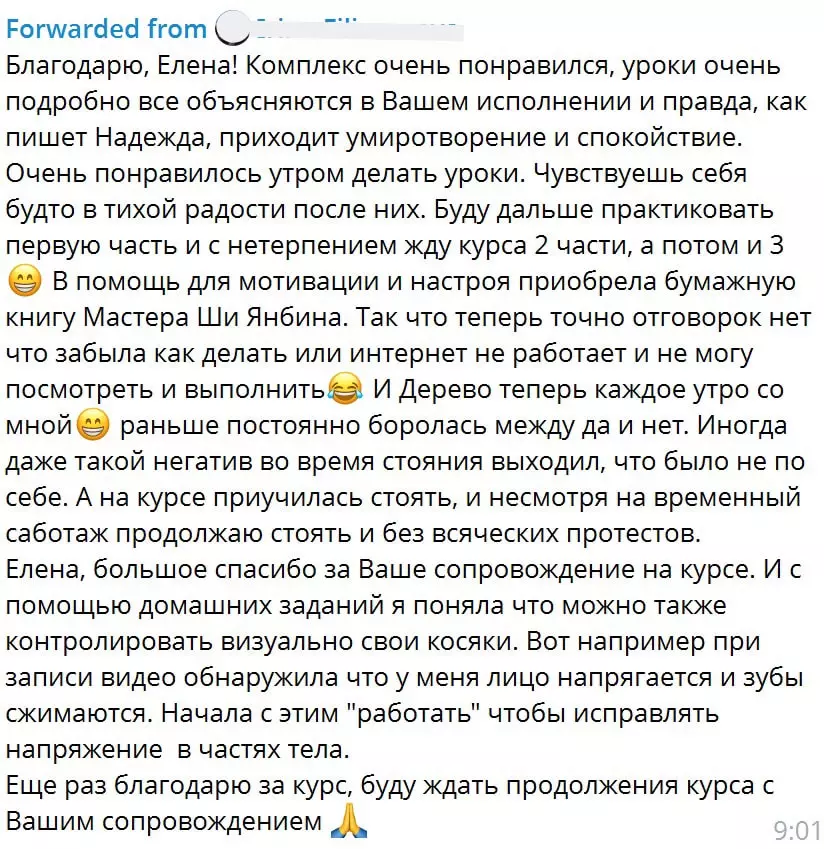 Отзыв о онлайн-курсе Цигун для начинающий
